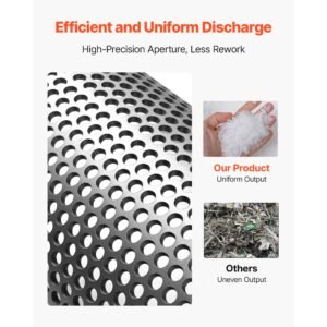screen mesh for plastic shredder, high quality steel durable mesh, 0.39 in/10 mm high precision aperture screen, compatible with model 300 plastic grinder, suitable for medium particle recycling