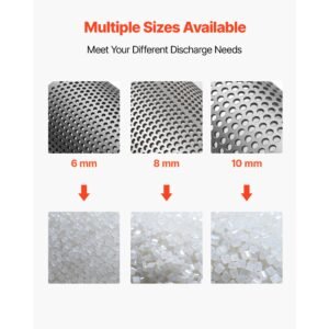 screen mesh for plastic shredder, high quality steel durable mesh, 0.39 in/10 mm high precision aperture screen, compatible with model 300 plastic grinder, suitable for medium particle recycling