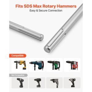 sds max scaling chisel, 13.8" x 5.9" chisel bit with sds max shank, compatible with rotary hammers, heat treated 40cr alloy steel, sharp edge for removing laminate flooring, tiles, and mortar