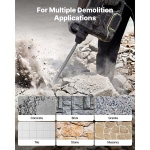 sds plus chisel set, 4 pcs sds plus rotary hammer drill attachments, includes point, flat, & angled spade chisels, heat treated 40cr alloy steel, sharp edge for demolition, concrete and brick
