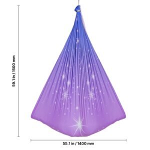 sensory swing, double layer fabric sensorys hammock, indoor & outdoor sensory swing with 360° swivel hanger, o sling, holds up to 300lbs, adjustable aerial yoga, ceiling swings for kids
