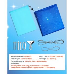 sensory swing, double layer fabric sensorys hammock, indoor & outdoor sensory swing with 360° swivel hanger, o sling, holds up to 300lbs, adjustable aerial yoga, hanging swings for kids