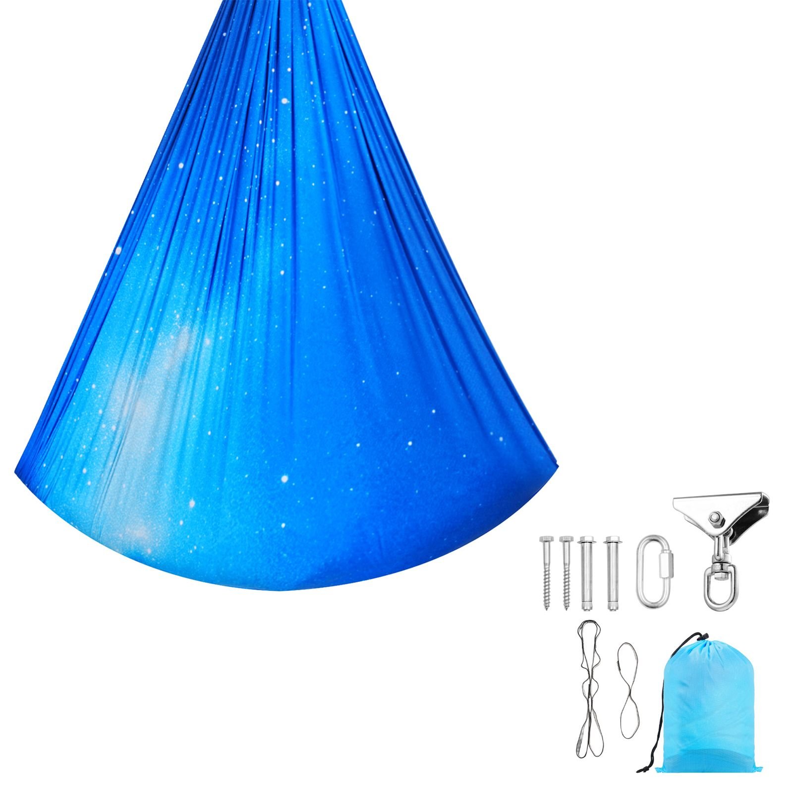 sensory swing, double layer fabric sensorys hammock, indoor & outdoor sensory swing with 360° swivel hanger, o sling, holds up to 300lbs, adjustable aerial yoga, hanging swings for kids