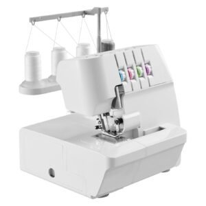 serger overlock sewing machine, 1250 stitches per minute, 2 3 4 thread capability, 0.7 2 adjustable differential feed, with free arm and led light, sewing machine for various fabrics, white