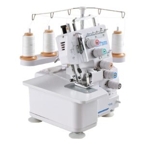 Serger Overlock Sewing Machine, 1250 Stitches Per Minute, 2-3-5 Thread Capability, with LED Light and Strong Suction Feet, Heavy-Duty Metal Frame Sewing Machine for Various Fabrics, White