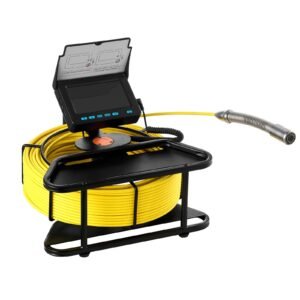 Sewer Camera, 98 ft/30m, Self-Leveling Drain Inspection Camera with 4.3" 1080P HD Screen, IP68 Waterproof Snake Plumbing Camera with Lights - 12 LEDs & 16GB Card for Sewer Line Duct Pipe