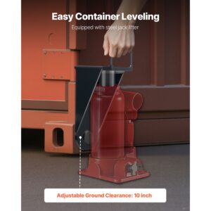 shipping container jack lug with u shaped handle, 1 pack, storage leveler booster withstands sun & rain, heavy duty container jack lug for shipping industry, logistics, warehouse management