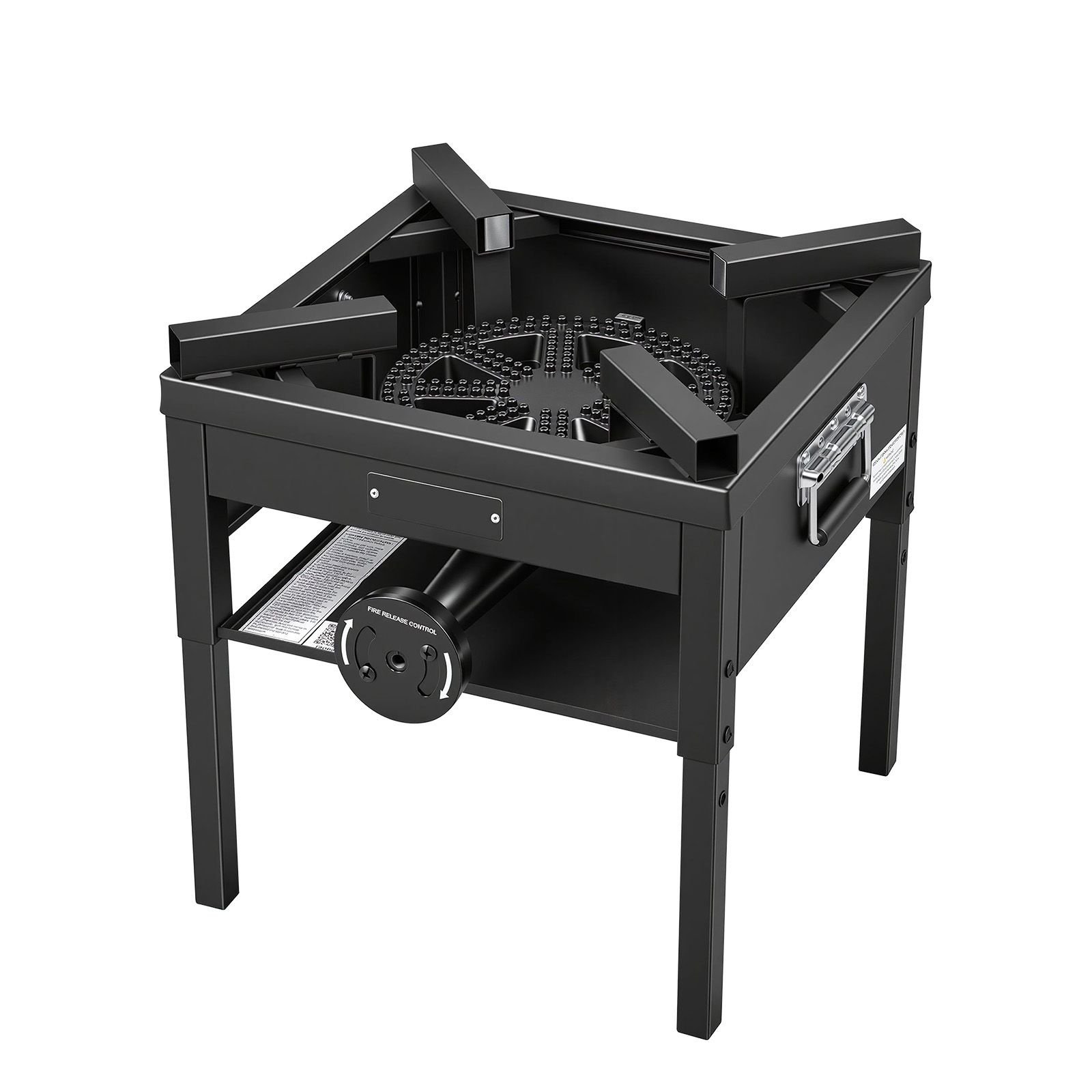 single burner outdoor propane gas stove, 200,000 btu propane lpg gas camping stove, heavy duty carbon steel outdoor cooker, with shield & 20 psi regulator, for bbq camp home patio seafood boil
