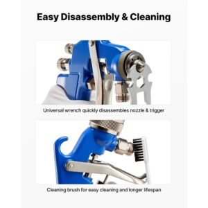 siphon feed spray gun, high atomization air paint spray gun, 1000cc automotive paint sprayer with 1.8 mm nozzle, adjustable flow rate & air volume for car, furniture, wall, house painting