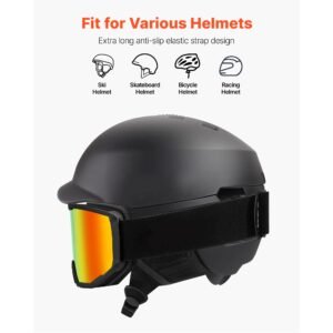 ski goggles, cylindrical lens with orange revo coating, otg anti fog snow goggles for men women youth, tpu frame & ventilation structure, suitable for skiing, skating, snowboarding, cycling