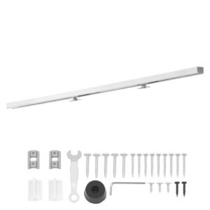 Sliding Pocket Door Hardware Track Kit, 56.73" Pocket Door Track Kit with Soft Close Mechanism for Smooth and Quiet Sliding, Easy to Install, for 1" to 1 3/4" Thickness 30" Width Single Door