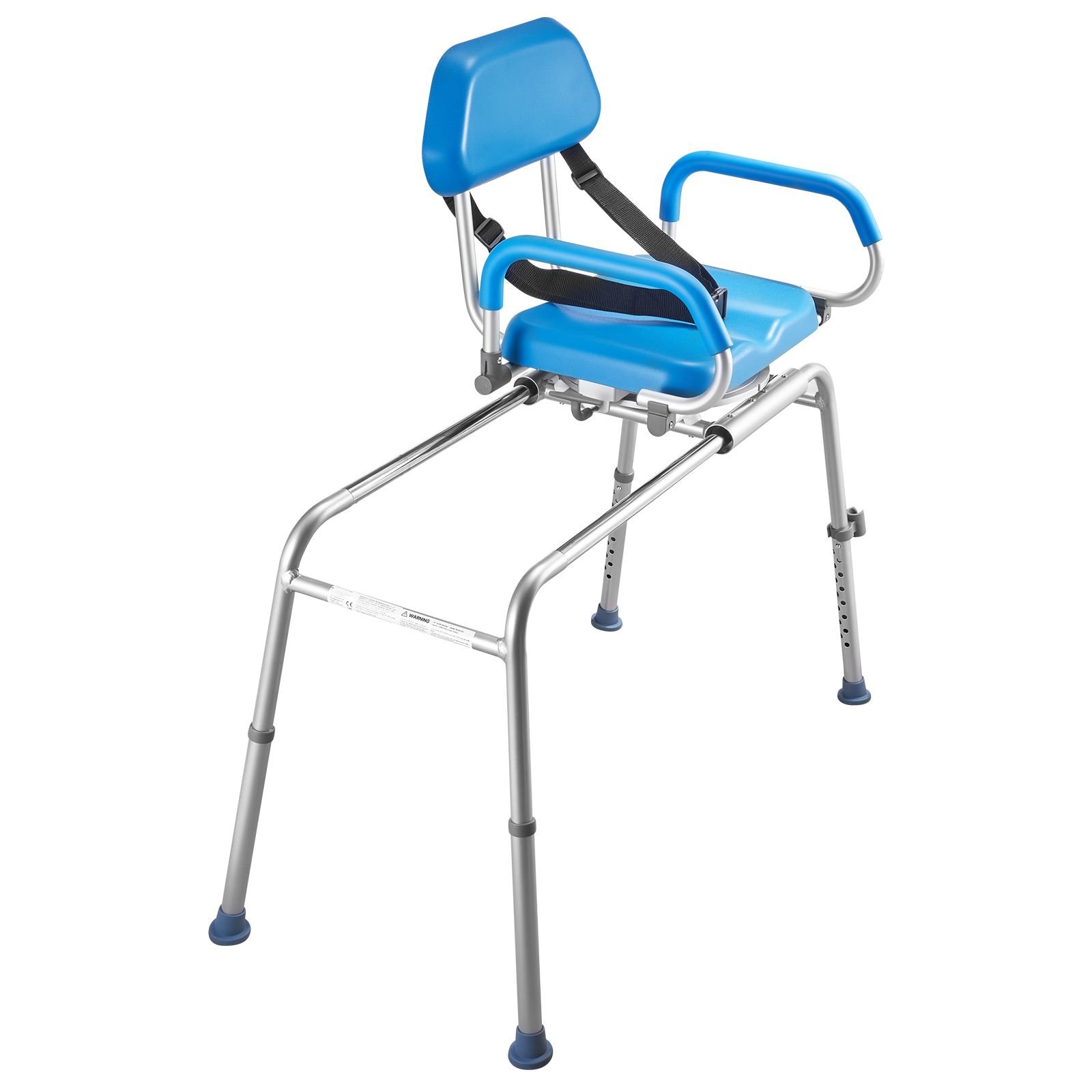 sliding shower chair, 330 lbs tub transfer bench for bathtub with swivel seat, padded shower bench with pivoting arms and backrest, height adjustable for handicap, seniors, elderly and disabled