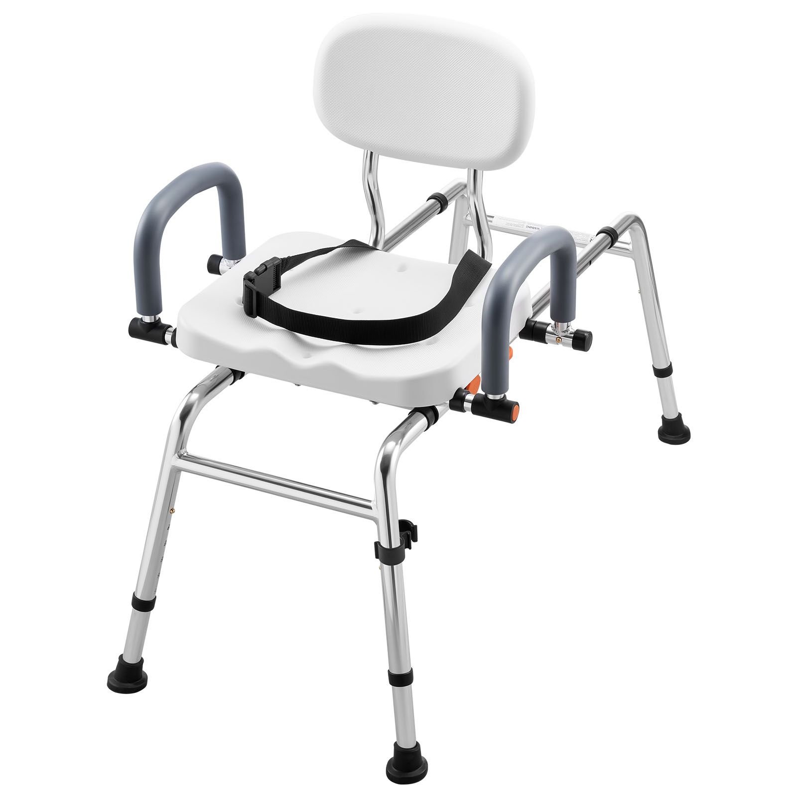 sliding shower chair, 400 lbs tub transfer bench for bathtub with swivel seat, shower bench with pivoting arms and backrest, height & width adjustable for handicap, seniors, elderly and disabled