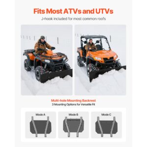 snow plow blade, 43 in/72 in width adjustable snow plow kit, easy to detach, universal mount plowing attachment with rubber flaps, heavy duty steel blade, compatible with most utv & atv