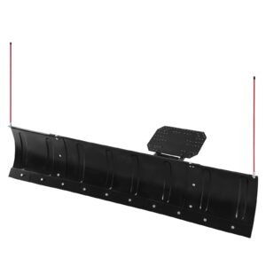 Snow Plow Blade, 43 in/72 in Width Adjustable Snow Plow Kit, Easy to Detach, Universal Mount Plowing Attachment with Rubber Flaps, Heavy Duty Steel Blade, Compatible with Most UTV & ATV