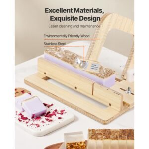soap cutter, 0 2 inch adjustable thickness, wood soap slicer with stainless steel adjustable wire tension, with extra wires, multi handmade cutter for candles, diy making cutting tool
