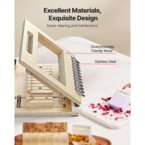 soap cutter, cut 1 12 bars, precisely and accurately cut 1" bars, wood frame with stainless steel wire, with extra wires, multi handmade soap wire cutter for candles, diy making cutting tool