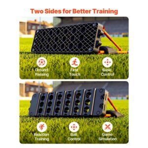 soccer rebounder board, 37.4 x 9.8 in portable soccer rebound wall, dual surface sports kick back trainer, 3 adjustable angles, easy setup ball practice equipment for passing & reaction skills