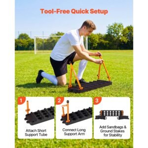 soccer rebounder board, 37.4 x 9.8 in portable soccer rebound wall, dual surface sports kick back trainer, 3 adjustable angles, easy setup ball practice equipment for passing & reaction skills
