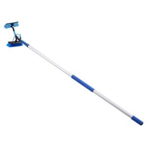 Solar Panel Cleaning Kit, 33 ft, Water Fed Pole Kit with Cleaning Brush, Soap Dispenser, Extendable Aluminum Telescopic Pole, 180° Rotatable Brush Head, for Roof Mounted Solar Panels, Windows