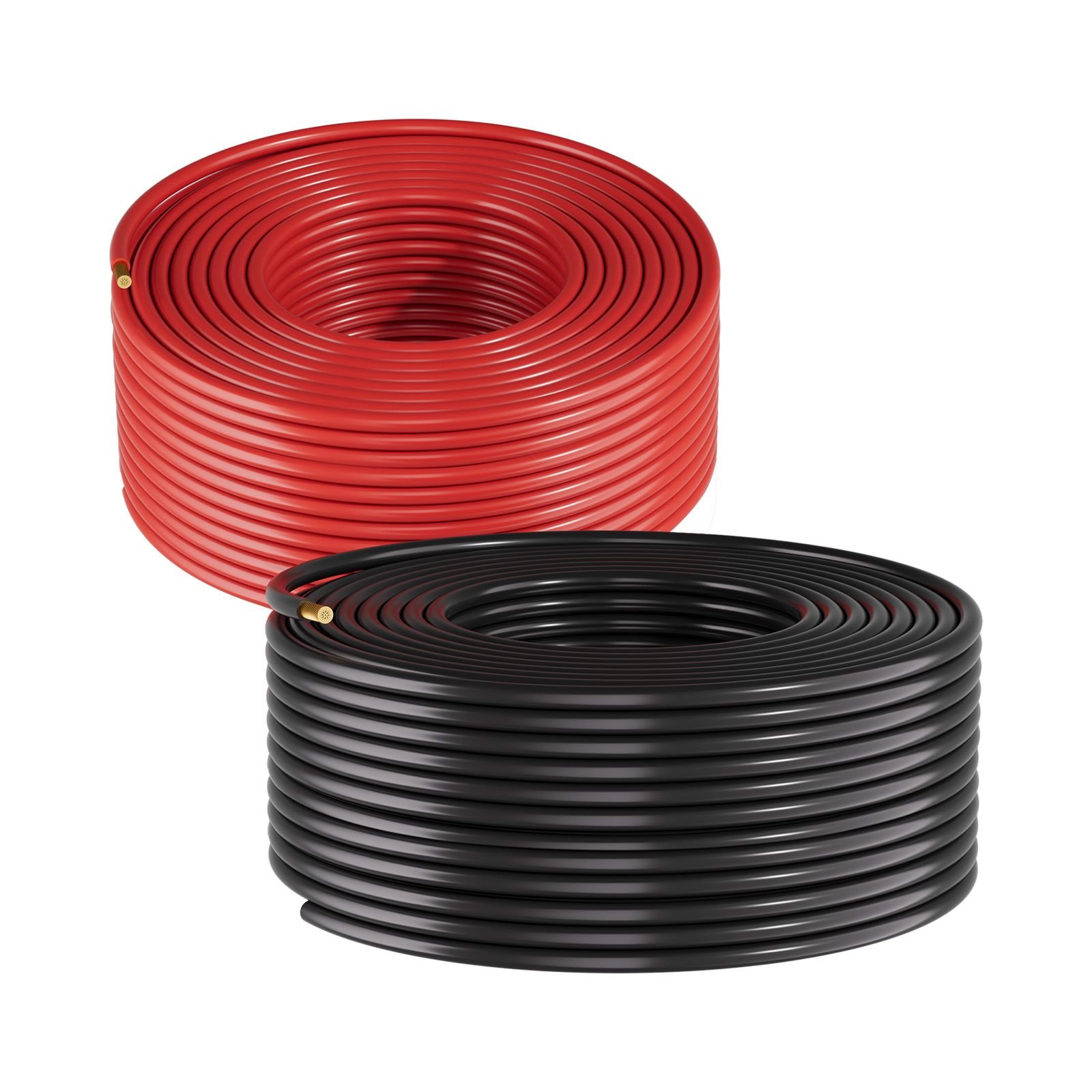 solar panel wire, 100 ft black + 100 ft red kit, 10 awg (6 mm²) solar panel extension cable, pv tinned copper wire, for outdoor home off grid photovoltaic systems automotive rv boat marine, ip67