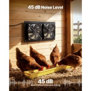 solar powered fan, 15w solar panel with 2 fans, adjustable solar panel angle, 2668 rpm high speed, flexible installation, fast air exchange for greenhouse, grow tents, chicken coops, shelters