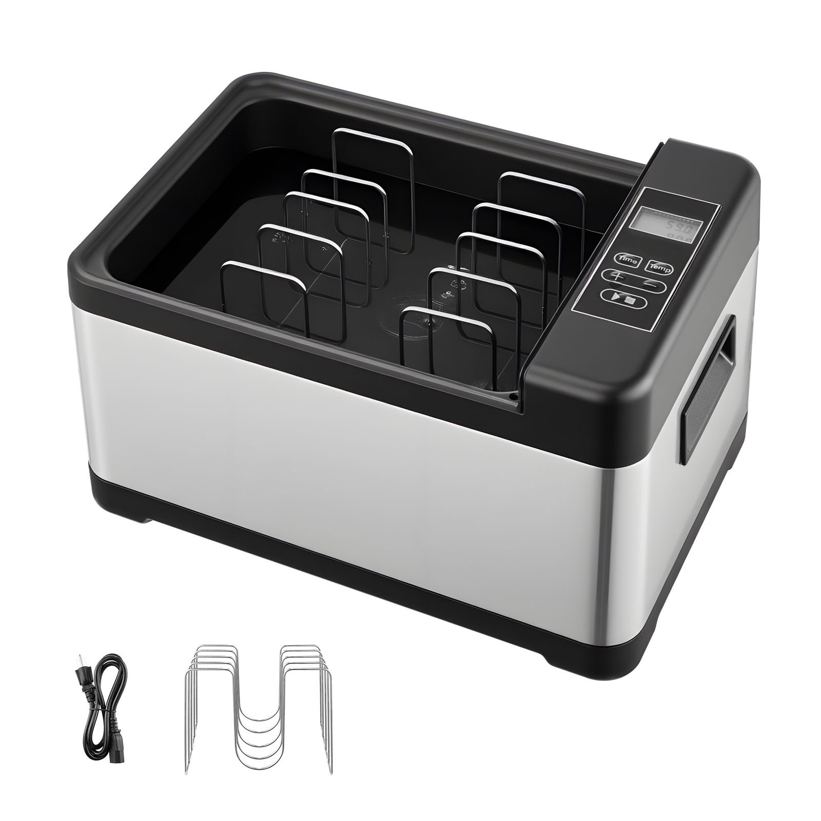 sous vide cooker, 800w sous vide machine, suveed cooking machine with led digital display, glass lid, precise temperature & timer control, for family & friends, all in one sous vide pot