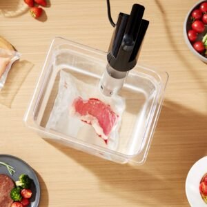 sous vide precision cooker, 1100w sous vide cooking machine, immersion circulator with led digital display, secure clamp design, temperature & timer control, professional sous vide cooker