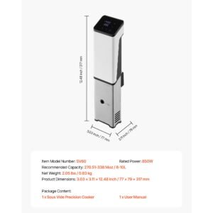 sous vide precision cooker, 850w sous vide cooking machine, immersion circulator with led digital display, secure clamp design, fast heating, accurate temperature & timer control, sous vide