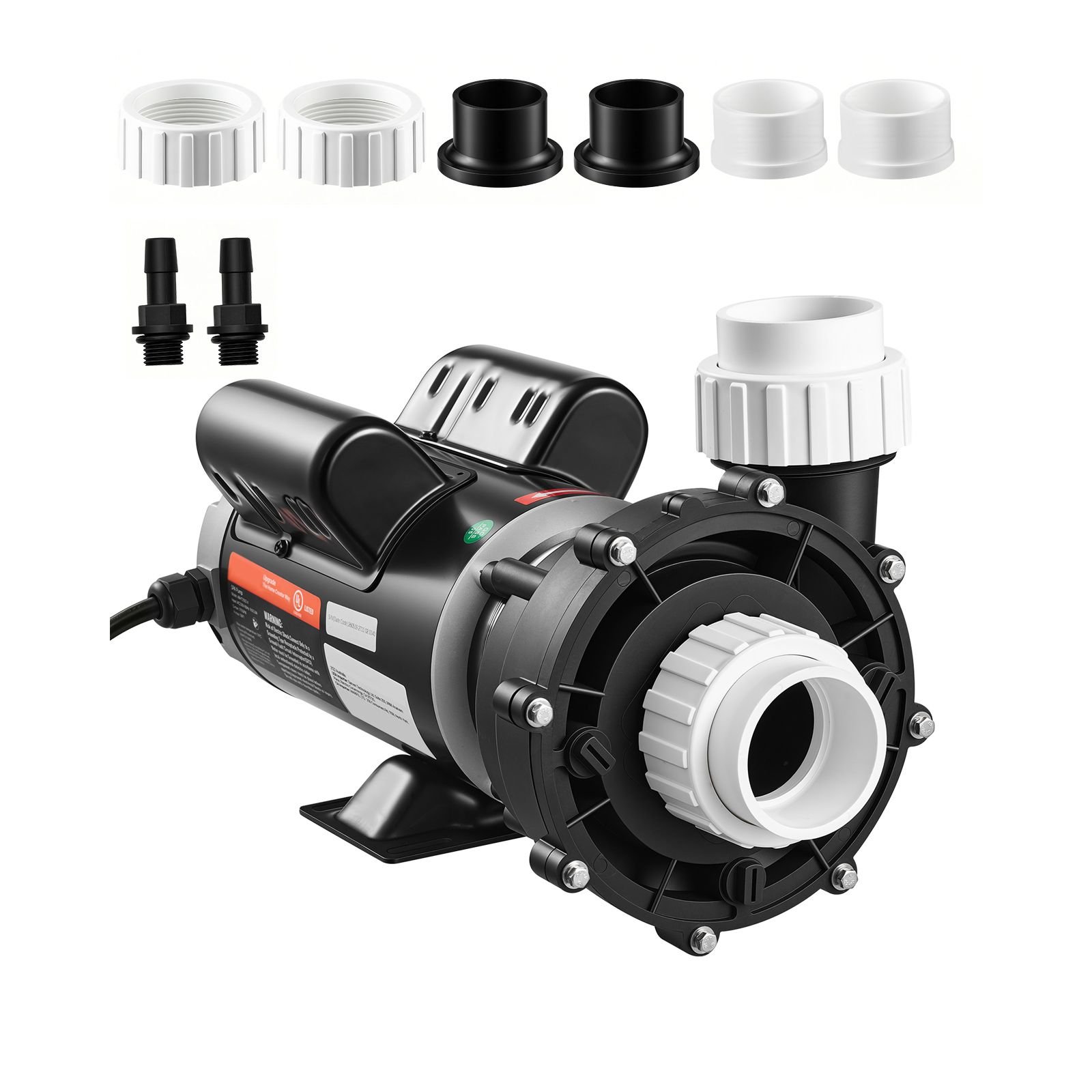 spa pump 2.5hp hot tub pump 2 speed 48 frame with 1.5" & 2" port, 230v, 175 gpm high speed & 66 gpm low speed, 90° rotational interface, spa bath water circulation, compatible with oem models