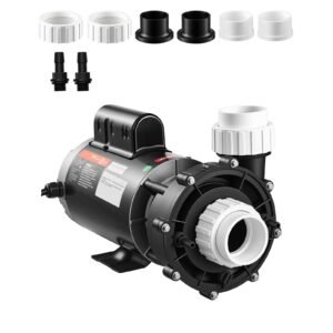 SPA Pump 2HP Hot Tub Pump 2 Speed 56 Frame with 1.5" & 2" Port, 230V, 168 GPM High Speed & 68 GPM Low Speed, 90° Rotational Interface, SPA Bath Water Circulation, Compatible with OEM Models
