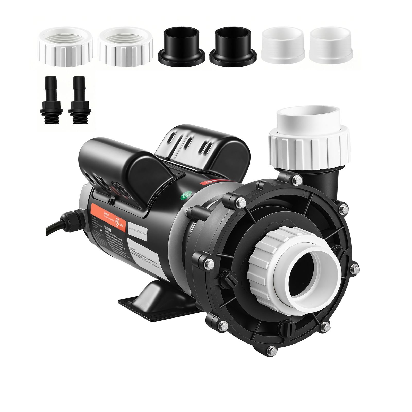 spa pump 3hp hot tub pump 2 speed 48 frame with 1.5" & 2" port, 230v, 190 gpm high speed & 90 gpm low speed, 90° rotational interface, spa bath water circulation, compatible with oem models