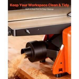 spiral benchtop jointer, 8 inch, 2 hp 8500 rpm bench top wood jointer, with 18 blade spiral cutterhead, extendable cast aluminum table, up to 1/8 in depth, adjustable fence, for woodworking diy