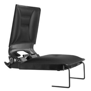 Stadium Seat, Folding Bleacher Chair with Back Support and Thick Cushion, Padded Stadium Seat for Bleacher Includes Shoulder Strap, Hooks, Cup Holder, Lycra Material, Side Pocket, PP Material