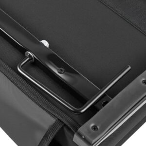 stadium seat, folding bleacher seat with back support and thick cushion, padded stadium seats for bleacher includes shoulder strap, hooks, cup holder, and side pocket, black bleachers chair