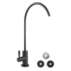 Stainless Steel Faucet, Lead-Free Water Purifier Faucets, Reverse Osmosis Faucet with Solid Brass Valve, High Arch Drinking Water Faucets For Kitchen Sink, Bar Counter, Cafe Shop, Matte Black