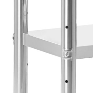 stainless steel table, 24 x 18 inches food prep worktable with wheels, kitchen prep table with adjustable undershelf workstations for commercial kitchen, restaurant, hotel and garage, outdoor