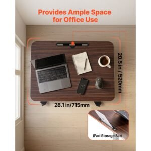 standing desk, adjustable height mobile stand up desk w/ casters, 28.2 x 20.5 in small computer sit stand rolling workstation w/ hook, 33 lbs capacity, foot pedal pneumatic lift for home office