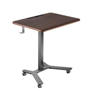Standing Desk, Adjustable Height Mobile Stand Up Desk w/ Casters, 28.2 x 20.5 in Small Computer Sit Stand Rolling Workstation w/ Hook, 33 lbs Capacity, Foot Pedal Pneumatic Lift for Home Office