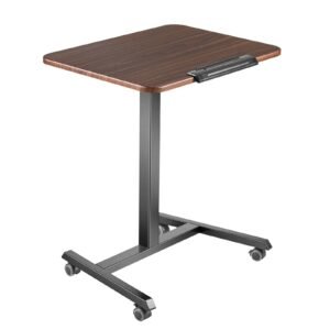 Standing Desk, Adjustable Height Mobile Stand Up Desk with Tilting Desktop, 25.6 x 19 in Small Computer Sit Stand Rolling Workstation with 4 Casters, 33 lbs Capacity, Ideal for Home Office