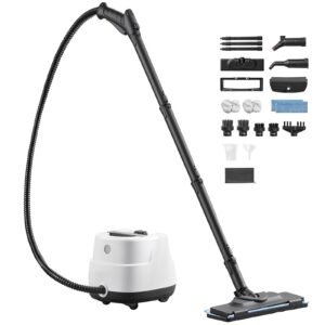 Steam Cleaner, 34 oz Tank, Steamer for Cleaning with 20 Accessories, Extended Power Cord and Hose, Portable Handle, Fast Heating, Powerful Canister Steam Cleaner for Home, Car Detailing, Floors