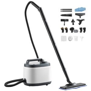 Steam Cleaner, 51 oz Tank, Steamer for Cleaning with 19 Accessories, Extended Power Cord and Hose, Portable Handle, Fast Heating, Powerful Canister Steam Cleaner for Home, Car Detailing, Floors