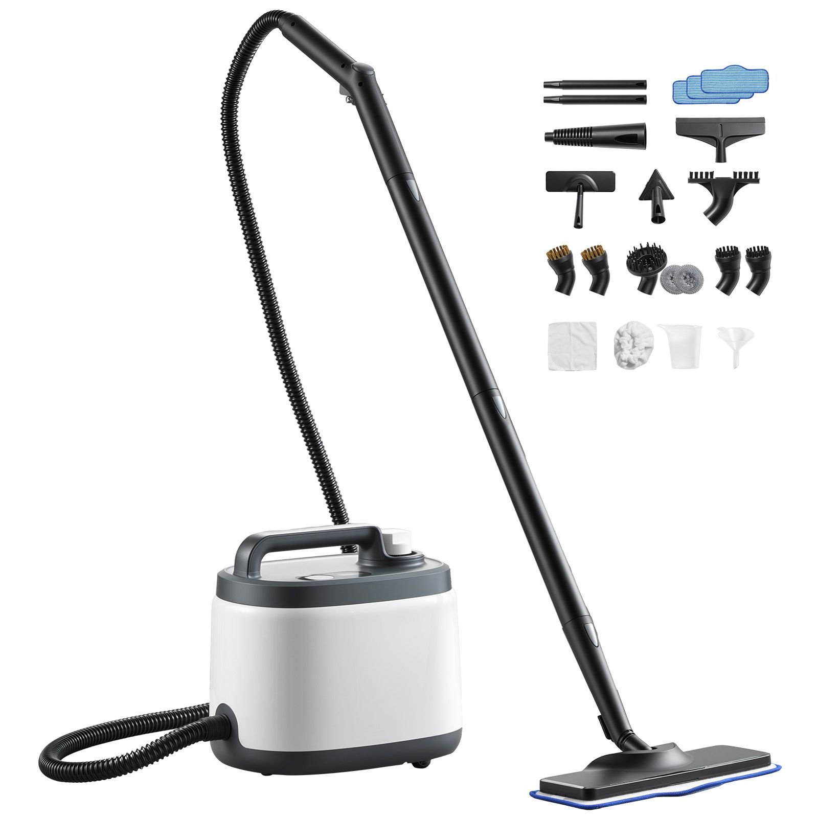 steam cleaner, 51 oz tank, steamer for cleaning with 19 accessories, extended power cord and hose, portable handle, fast heating, powerful canister steam cleaner for home, car detailing, floors
