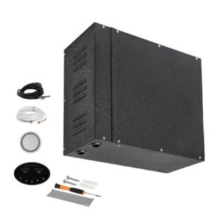 Steam Generator, 6 kW Steam Shower System with Controller for Home Sauna Bath Spa, Commercial Auto Drain Kit with Overheat, Dry-Run & Overpressure Protection, 10 Min to 24h Efficient, Black