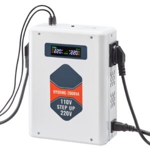 Step Up Voltage Converter, 2000VA, Heavy Duty Voltage Power Converter, 110V to 220V Power Transformer, with 2 EU Outlets, USB Output, LCD Display, Temperature Protection, for 220V Appliances