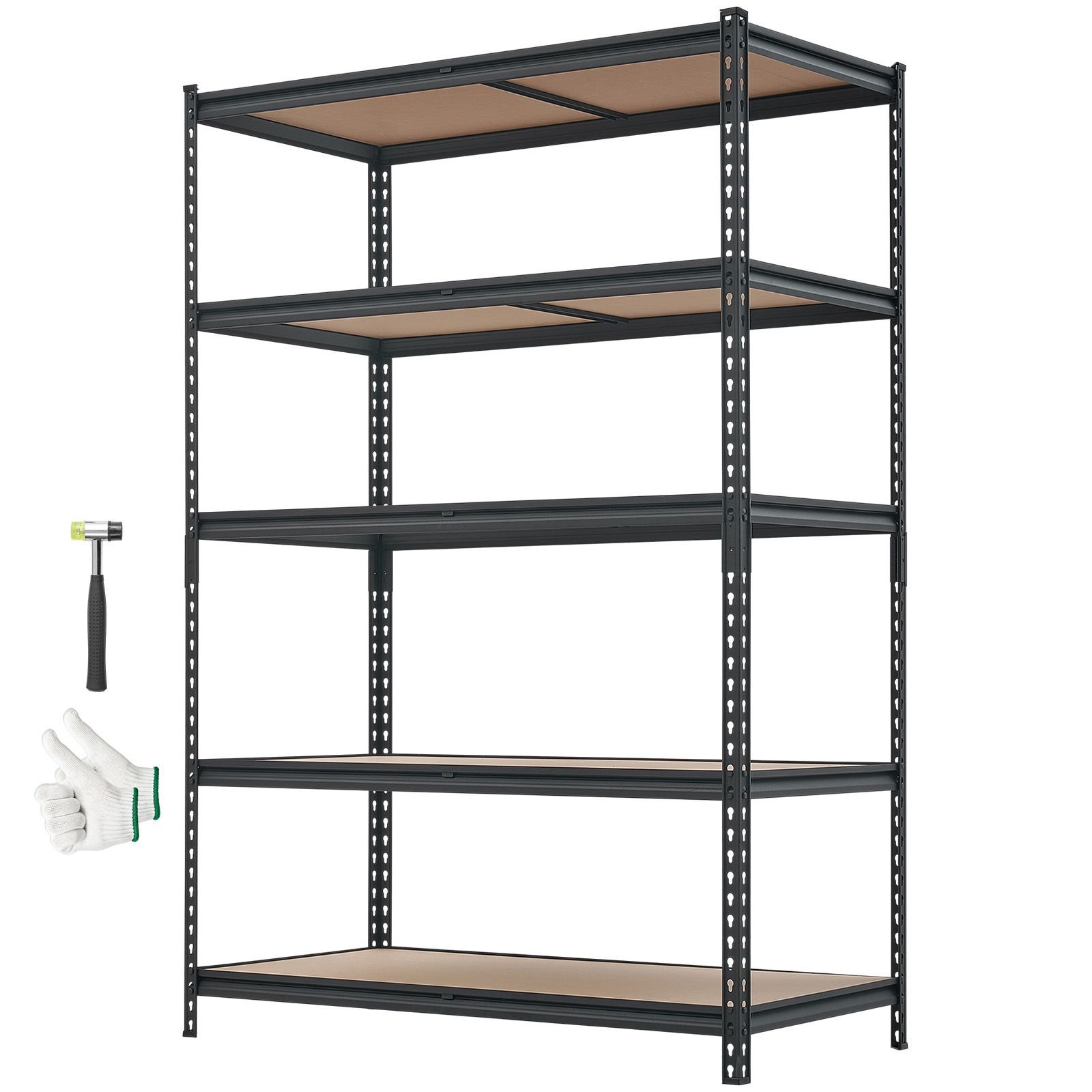 storage shelves, 5 tier adjustable, 3000 lbs capacity, heavy duty garage storage shelving unit, metal utility rack shelf, for garage workshop warehouse basement, 48.35" w x 24.37" d x 71.38" h