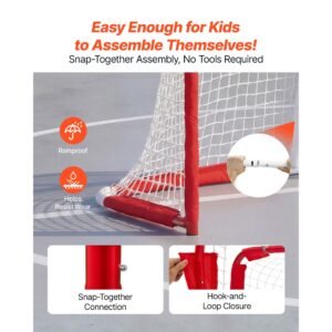 street hockey goal, heavy duty steel street + roller hockey nets, durable hockey net for indoor outdoor use, lightweight portable training, easy assembly for backyard park garage, 55.9 x 44.5 in