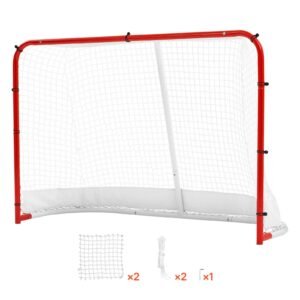 Street Hockey Goal, Heavy-Duty Steel Street + Roller Hockey Nets, Durable Hockey Net for Indoor Outdoor Use, Lightweight Portable Training, Easy Assembly for Backyard Park Garage, 72 x 48 in