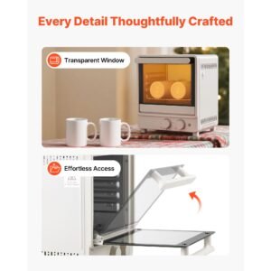 sublimation oven machine, 13 qt, fits 20oz tumblers, with 50 shrink films, 1 tape and 2 heat gloves, oven for sublimation blank tumblers, mugs, bowls, off white