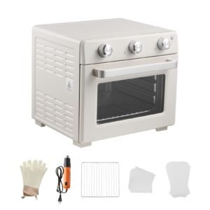 Sublimation Oven Machine, 26 Qt, Fits 40oz Tumblers, with 1 Heat Air Gun, 50 Shrink Films, 1 Tape and 2 Heat Gloves, 360° Turbo Convection for Sublimation Blank Tumblers, Mugs, Bowls, Off-White